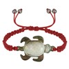 Bracelet Tortue Nacre Grise Lien Tréssé - Rouge - vue V1