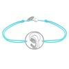 Bracelet Lien Argent 925 Médaille Ronde Ajourée Vierge en Prière - Turquoise - vue V1