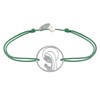 Bracelet Lien Argent 925 Médaille Ronde Ajourée Vierge en Prière - Vert - vue V1