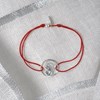 Bracelet Lien Argent 925 Médaille Ronde Ajourée Vierge en Prière - Orange - vue V4