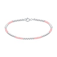 Bracelet Argent 925 Perles et Rhodochrosite Facetté M1