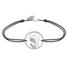 Bracelet Lien Argent 925 Médaille Ronde Ajourée Vierge en Prière - Gris - vue V1