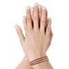 Bracelet Femme Cuir Plat Fermoir Acier Inoxydable - Classics - Rose Foncé - vue V2