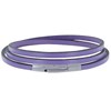 Bracelet Femme Cuir Plat Fermoir Acier Inoxydable - Classics - Violet clair - vue V1