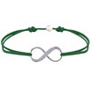 Bracelet Lien Argent 925 Infini et Strass - Vert - vue V1