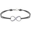 Bracelet Lien Argent 925 Infini et Strass - Gris - vue V1