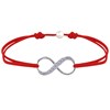 Bracelet Lien Argent 925 Infini et Strass - Rouge - vue V1