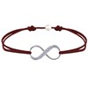 Bracelet Lien Argent 925 Infini et Strass - Marron foncé - vue V1