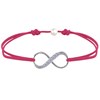 Bracelet Lien Argent 925 Infini et Strass - Fuchsia - vue V1