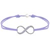 Bracelet Lien Argent 925 Infini et Strass - Violet - vue V1