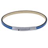 Bracelet Femme Cuir Simple Plat Fermoir Acier Inoxydable - Bleu - vue V1