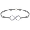 Bracelet Lien Argent 925 Infini et Strass - Gris clair - vue V1