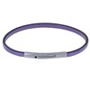 Bracelet Femme Cuir Simple Plat Fermoir Acier Inoxydable - Violet clair - vue V1