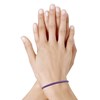 Bracelet Femme Cuir Simple Plat Fermoir Acier Inoxydable - Violet clair - vue V2