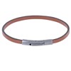 Bracelet Femme Cuir Simple Plat Fermoir Acier Inoxydable - Rose Foncé - vue V1