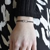 Bracelet Lien Argent 925 Infini et Strass - Bleu Navy - vue V3