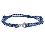Bracelet Mixte Argent 925 Mousqueton Pivotant et Lien en Paracorde - Bleu