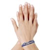 Bracelet Mixte Argent 925 Mousqueton Pivotant et Lien en Paracorde - Bleu - vue V2