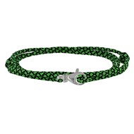 Bracelet Mixte Argent 925 Mousqueton Pivotant et Lien en Paracorde - Vert