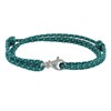 Bracelet Mixte Argent 925 Mousqueton Pivotant et Lien en Paracorde - Bleu Vert - vue V1