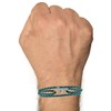 Bracelet Mixte Argent 925 Mousqueton Pivotant et Lien en Paracorde - Bleu Vert - vue V3