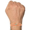 Bracelet Mixte Argent 925 Mousqueton Pivotant et Lien en Paracorde - Orange Fluo - vue V3
