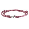Bracelet Mixte Argent 925 Mousqueton Pivotant et Lien en Paracorde - Rose - vue V1