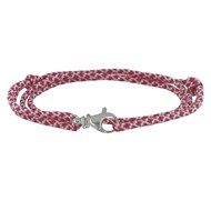 Bracelet Mixte Argent 925 Mousqueton Pivotant et Lien en Paracorde - Rose
