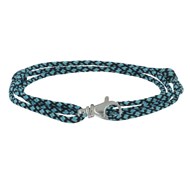 Bracelet Mixte Argent 925 Mousqueton Pivotant et Lien en Paracorde - Turquoise