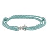 Bracelet Mixte Argent 925 Mousqueton Pivotant et Lien en Paracorde - Bleu ciel - vue V1