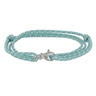 Bracelet Mixte Argent 925 Mousqueton Pivotant et Lien en Paracorde - Bleu ciel