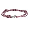 Bracelet Mixte Argent 925 Mousqueton Pivotant et Lien en Paracorde - Bordeaux - vue V1