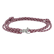 Bracelet Mixte Argent 925 Mousqueton Pivotant et Lien en Paracorde - Bordeaux