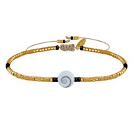 Bracelet Lien Oeil de Sainte Lucie et Petites Perles Brillantes - Or