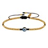 Bracelet Lien Perle d'Eau Douce Noire et Petites Perles Brillantes - Or - vue V1