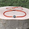 Bracelet Lien Perle d'Eau Douce Noire et Petites Perles Brillantes - Or - vue V3