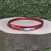 Bracelet Femme Double Tour Cuir Plat Brillant pour Poignet de 18cm - Or - vue V3