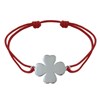 Bracelet Argent 925 Trèfle sur Lien - Rouge - vue V1