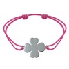 Bracelet Argent 925 Trèfle sur Lien - Fuchsia - vue V1