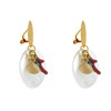 Boucles d'Oreilles Clips Laiton Doré Océan - vue V3