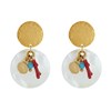 Boucles d'Oreilles Clous Laiton Doré Océan - vue V2