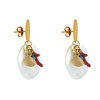 Boucles d'Oreilles Clous Laiton Doré Océan - vue V3