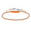 Bracelet Lien Tréssé Rond Bicolore Lurex et Une Perle Argent 925 - Orange - vue V1