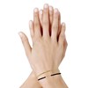 Bracelet Duo Trèfle Or 9 Carats Perles et Lien Tréssé Doré - Noir - vue V2