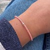 Bracelet Lien Tréssé Rond Bicolore Lurex et Une Perle Argent 925 - Vert d'Eau - vue V4