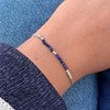 Bracelet Lien Lurex Perles de Lapis Lazuli Facettées Perles Argent 925 - vue V3