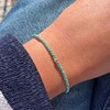Bracelet Lien Tréssé Rond Bicolore Lurex Doré et Une Perle Or 14 Carats - Rose Fluo - vue V4