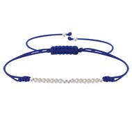 Bracelet Lien Bleu Perles de Béryl Facettées Perles Argent 925