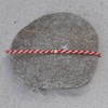 Bracelet Lien Tréssé Rond Bicolore Lurex Doré et Une Perle Or 14 Carats - Orange - vue V3