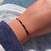 Bracelet Lien Tréssé Plat Bicolore Lurex Perles Noires et Perles Argent 925 - Fuchsia - vue V4